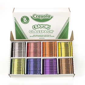 Crayola BIN528008 Crayons Classpacks 8 Color Reg Size 800 Count