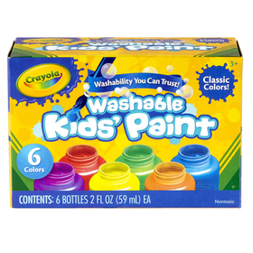 Crayola BIN541204 Washable Kids Paint 6 Jar Set