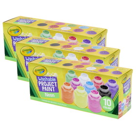 Crayola BIN542390-3 10 Ct 2Oz Neon Paint Set (3 ST)