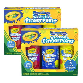 Crayola BIN551310-2 3 Ct Washable Fingerpaint, Bold Colors (2 PK)