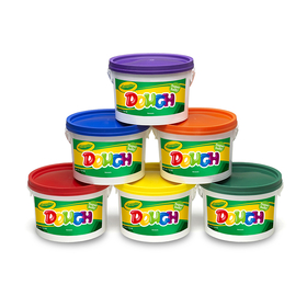 Crayola BIN570016 Dough Set Of 6 Tubs Red Orange Green Yellow Purple Blue