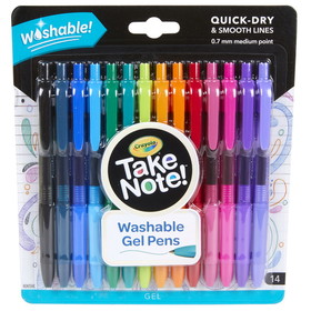 Crayola BIN586414 14 Ct Take Note Washable Gel Pens
