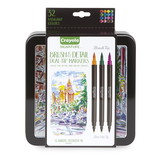 Crayola BIN586501 16Ct Brush & Detail Markers, Dual-Tip