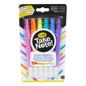 Crayola BIN586504 6Ct Take Note Erasable Highlighters