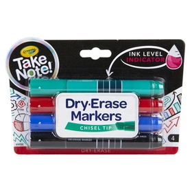 Crayola BIN586543 Take Note 4Ct Dry Erase Marker