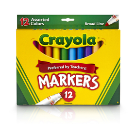 Crayola BIN587712 Crayola Markers 12Ct Asst Colors - Conical Tip