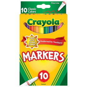Crayola BIN587726 10Ct Fine Line Colormax Markers, Classic