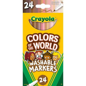 Crayola BIN587810 Colors Of World Fine Markers 24Ct, Crayola