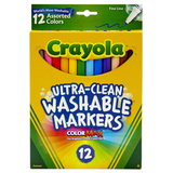 Crayola BIN587813 Crayola Washable Markers 12Ct Asst - Colors Fine Tip