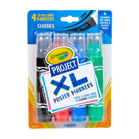 Crayola BIN588356 Project 4Ct Xl Markers Classic