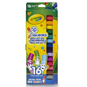 Crayola BIN588703 Pip Squeaks Markers 16 Ct Short Washable In Peggable Pouch