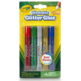 Crayola BIN693522 Washable Glitter Glue Bold 5 Count