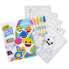 Crayola BIN757103 Coloring Pad & Markers Baby Shark, Color Wonder