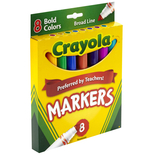 Crayola BIN7732 Coloring Marker Bold Conical 8Pk
