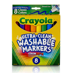 Crayola BIN7808 Washable Coloring Markers 8 Colors