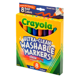 Crayola BIN7832 Washable Markers 8 Pk Bold Colors Conical Tip