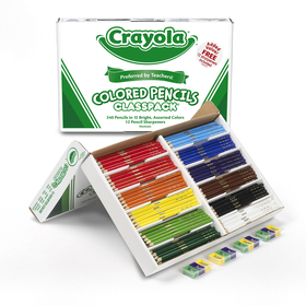 Crayola BIN8024 Colored Pencils 240 Ct Classpack 12 Assorted Colors Full Length