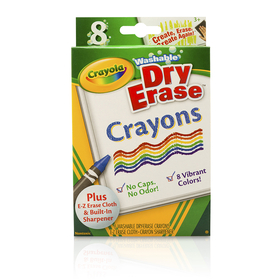 Crayola BIN985200 Crayola Dry Erase Crayons 8 Count - Washable