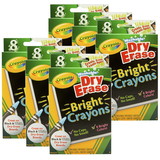 Crayola BIN985202-6 Crayola Dry Erase Bright, 8Ct Crayons (6 PK)