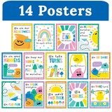Carson Dellosa Education CD-106064 Mini Posters Rules Happy Class Set