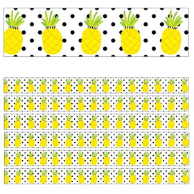 Schoolgirl Style CD-108388-6 Tropical Pineappls Straight, Borders Simply Stylish (6 PK)