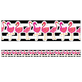 Schoolgirl Style CD-108389 Tropical Flamingos Straight Borders, Simply Stylish