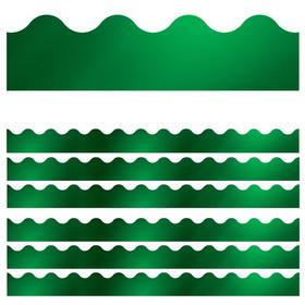 Carson Dellosa Education CD-108401-6 Emerald Green Foil Scallopd, Borders Sparkle And Shine (6 PK)
