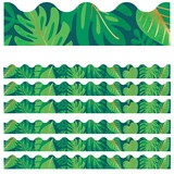 Carson Dellosa Education CD-108404-6 Tropical Leaves Scalloped, Borders One World (6 PK)