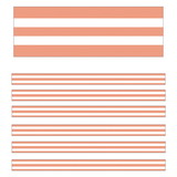 Schoolgirl Style CD-108442-6 Coral & White Stripes, Straight Trim Simply Stylish (6 PK)