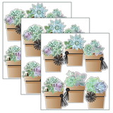 Schoolgirl Style CD-120579-3 Schoolgirl Style Potted, Succulents Cut-Outs (3 PK)