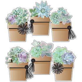 Schoolgirl Style CD-120579 Schoolgirl Style Potted Succulents, Cut-Outs