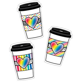 Schoolgirl Style CD-120587 Rainbow To-Go Cups Cut-Outs, Industrial Cafe