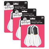 Schoolgirl Style CD-120589-3 Vintage Light Bulb Cut-Outs, Industrial Cafe (3 PK)