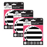 Schoolgirl Style CD-120606-3 Brights Designer Dots Cut, Outs Black White & Stylish (3 PK)