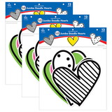 Carson Dellosa Education CD-120615-3 Jumbo Doodle Hearts Cut, Outs Kind Vibes (3 PK)