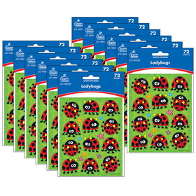 Carson Dellosa Education CD-168028-12 Ladybugs Shape Stickers, 72 Per Pk (12 PK)