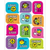 Carson Dellosa Education CD-168306 Smiley Faces Shape Stickers, Kind Vibes