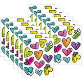 Carson Dellosa Education CD-168307-12 Doodle Hearts Shape Stickrs, Kind Vibes (12 PK)