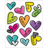Carson Dellosa Education CD-168307 Doodle Hearts Shape Stickers, Kind Vibes
