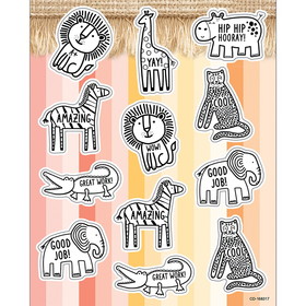 Schoolgirl Style CD-168317 Simply Safari Animal Shape Stickers
