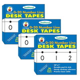 Carson Dellosa Education CD-4409-3 Desk Tapes Traditional, Number Line (3 PK)