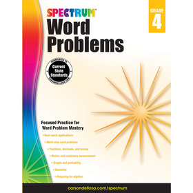 Carson-Dellosa CD-704490 Spectrum Gr4 Word Problems Workbook