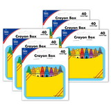 Carson Dellosa Education CD-9412-6 Name Tags Crayon Box, 40 Per Pk Self-Adhesive (6 PK)