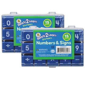Ready 2 Learn CE-6841-2 Manuscript Numbers Stamp Set, 1 Numbers & Signs (2 ST)