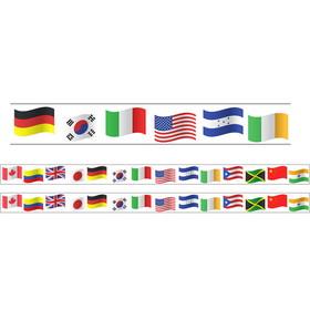 Charles Leonard CHL28108-2 World Flags Theme Magnetic, Border (2 PK)