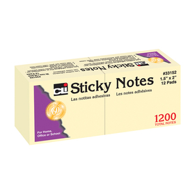 Charles Leonard CHL33152 Sticky Notes 1 1/2X2 Plain