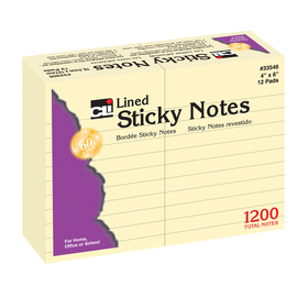 Charles Leonard CHL33546 Sticky Notes 4X6 Lined