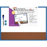 Charles Leonard CHL35410 Magnetic Dry Erase W/ Cork Board, Blue Frame 17X23 W/ Eraser & Marker
