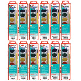 Charles Leonard CHL40508-12 Water Color Paint 8 Assrt, Colors With Brush (12 EA)