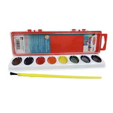 Charles Leonard CHL40508 Water Color Paint 8 Assrt Colors, Oval Pan With Brush